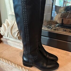 Sam Edelman Black Studded Knee-High Boots Sz 7